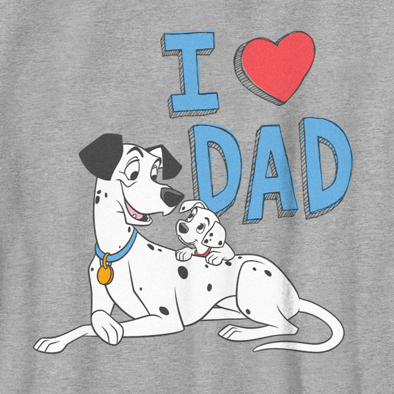 Boy's One Hundred and One Dalmatians Pongo and Lucky I Love Dad T-Shirt