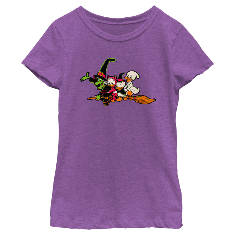 Girl's Mickey & Friends Halloween Huey Dewy and Louie T-Shirt