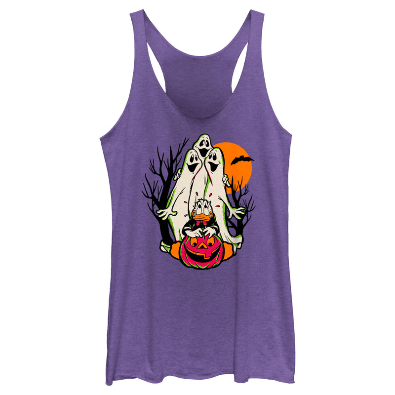 Women's Mickey & Friends Halloween Donald Duck Ghosts Racerback Tank Top