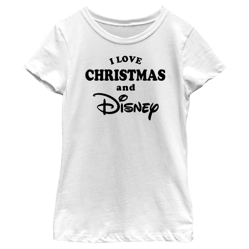 Girl's Disney I Love Christmas Logo T-Shirt