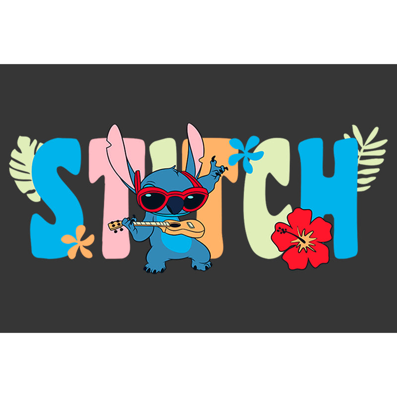 Boy's Lilo & Stitch Colorful Ukulele Stitch T-Shirt