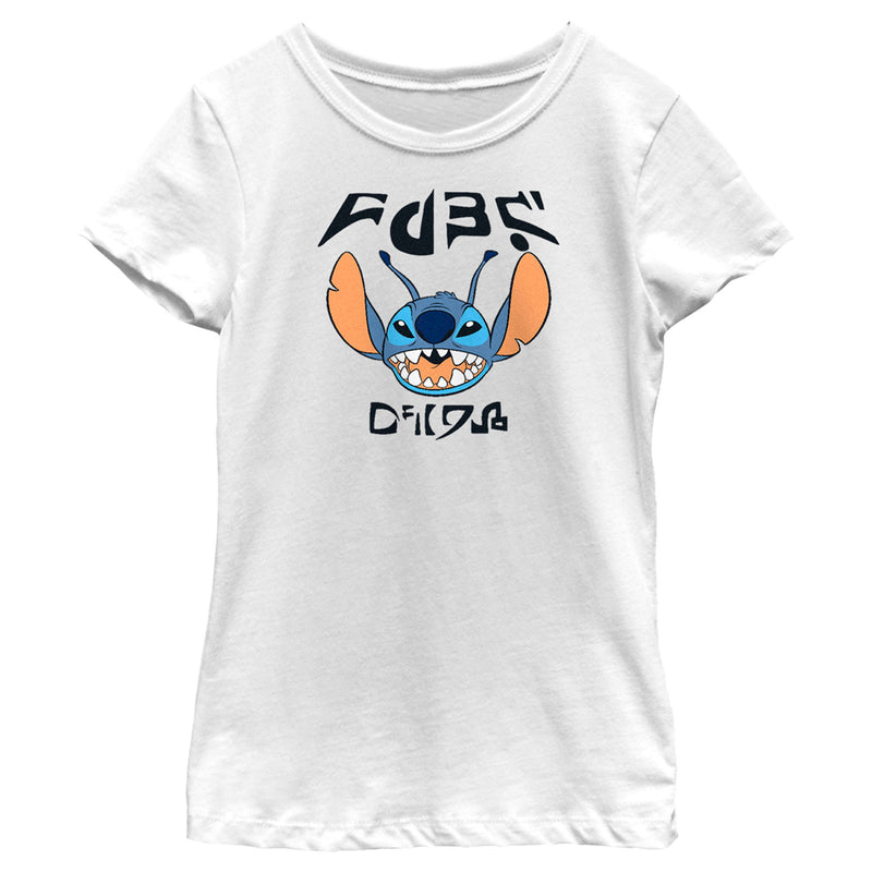 Girl's Lilo & Stitch Alien Language Stitch T-Shirt