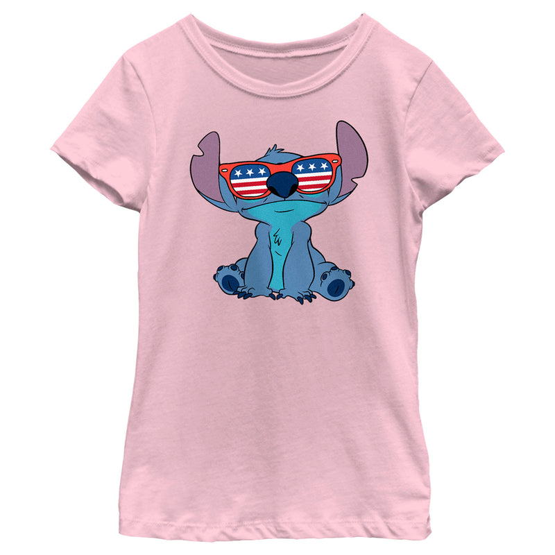 Girl's Lilo & Stitch American Flag Sunglasses Stitch T-Shirt