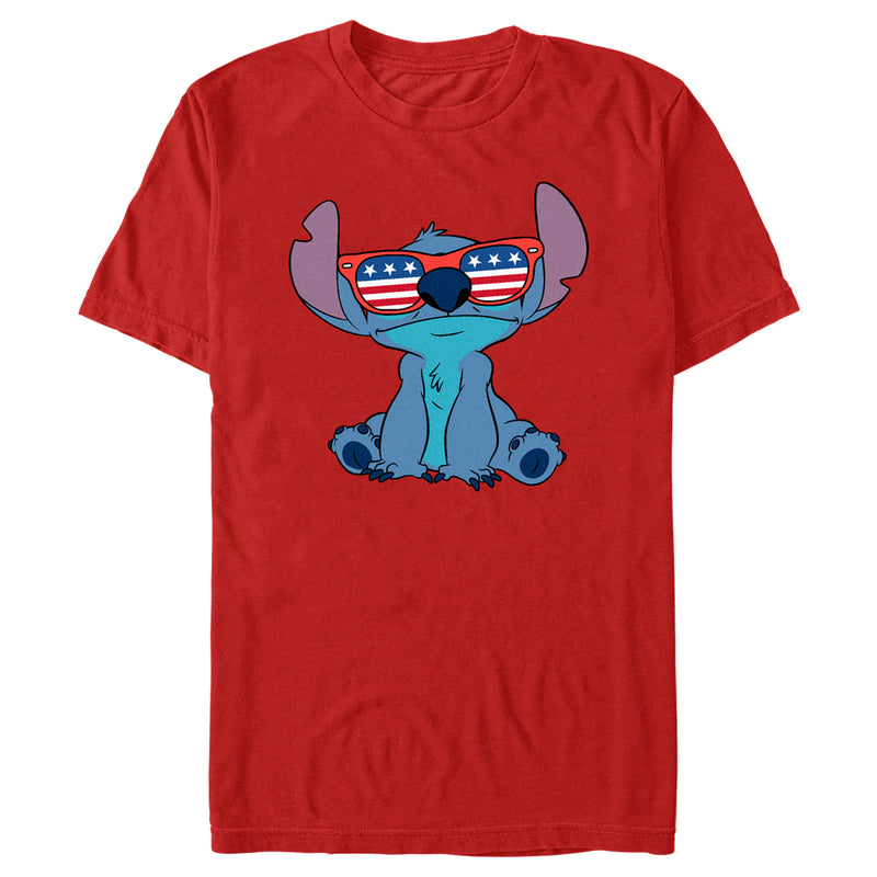 Men's Lilo & Stitch American Flag Sunglasses Stitch T-Shirt