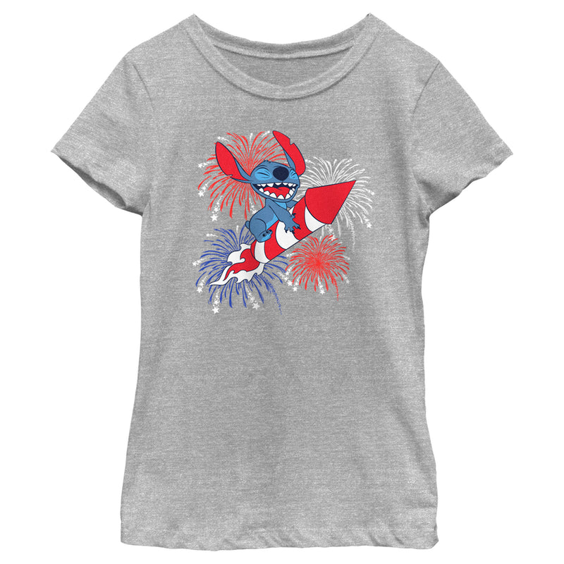 Girl's Lilo & Stitch Firework Rocket Ride for Stitch T-Shirt