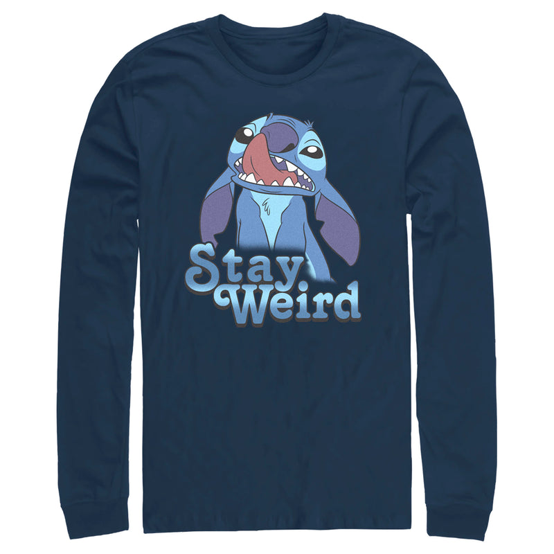 Men's Lilo & Stitch Stay Weird Nose Picker Long Sleeve Shirt