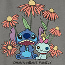 Junior's Lilo & Stitch Floral Scrump and Stitch Sweatshirt