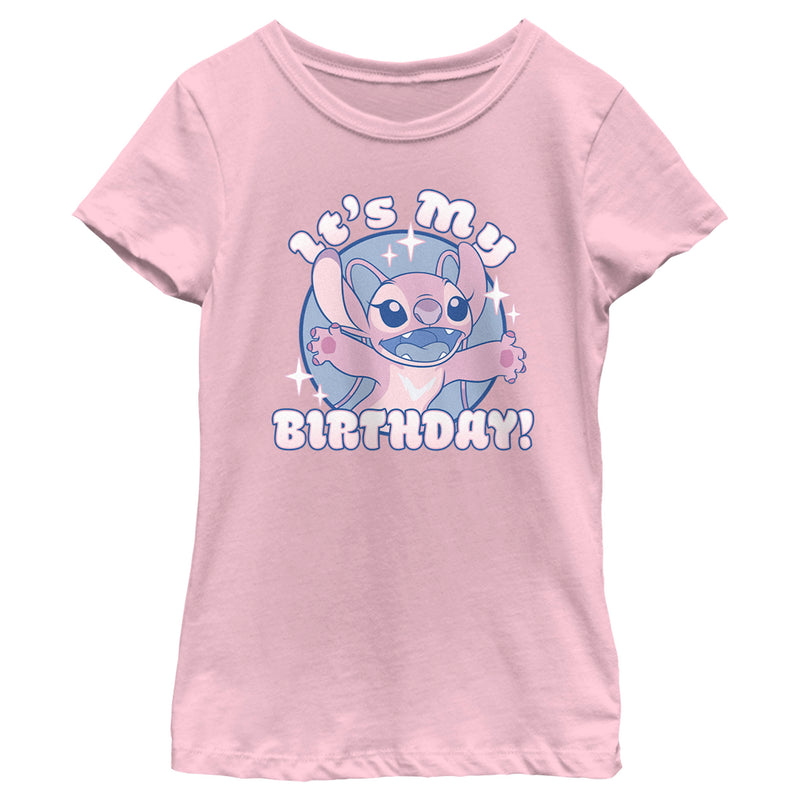 Girl's Lilo & Stitch Angel It's My Birthday T-Shirt