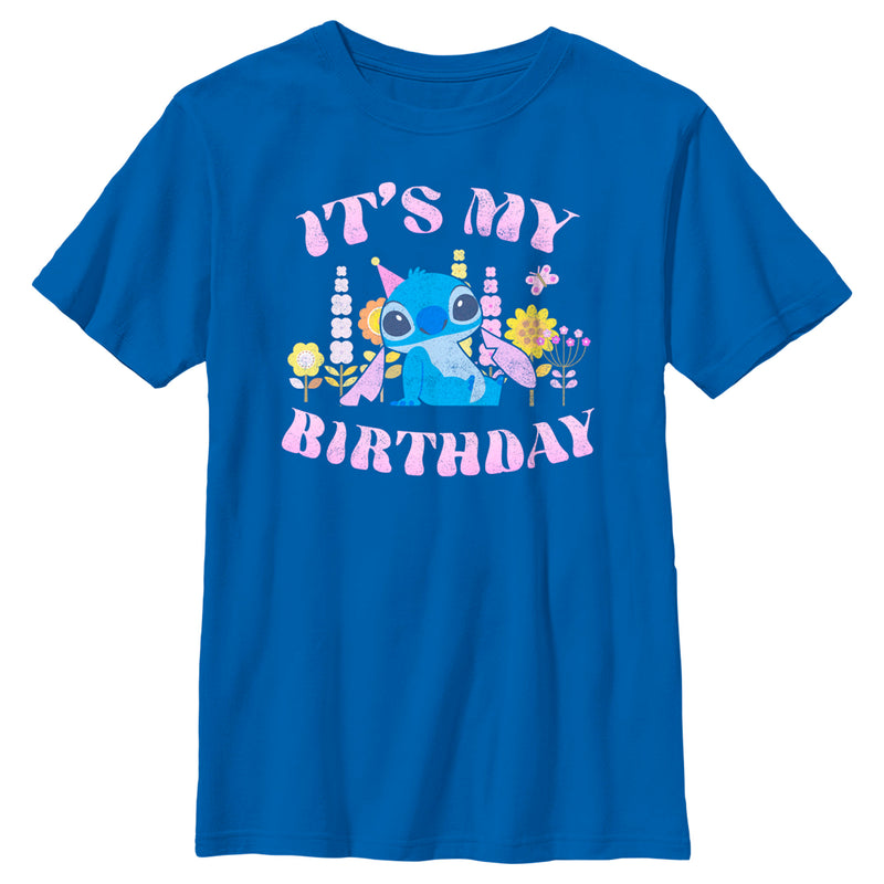 Boy's Lilo & Stitch It's My Birthday Distressed T-Shirt