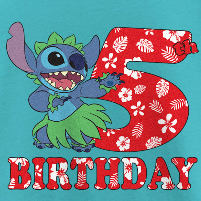 Girl's Lilo & Stitch 5th Birthday Hula Dance T-Shirt