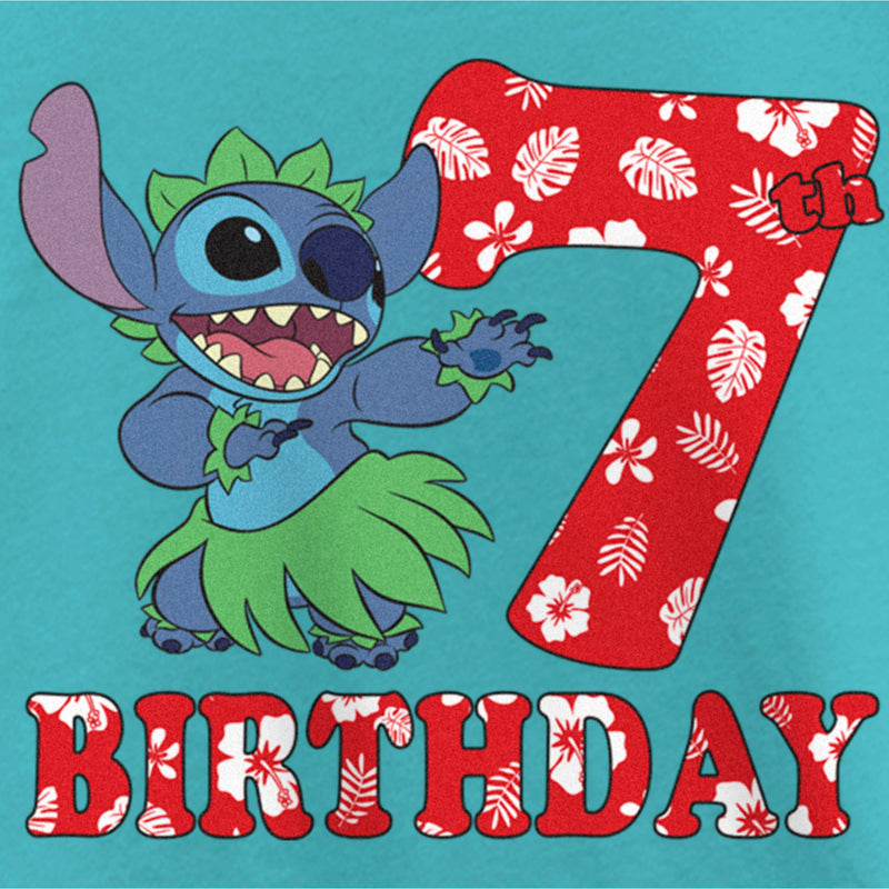 Girl's Lilo & Stitch 7th Birthday Hula Dance T-Shirt