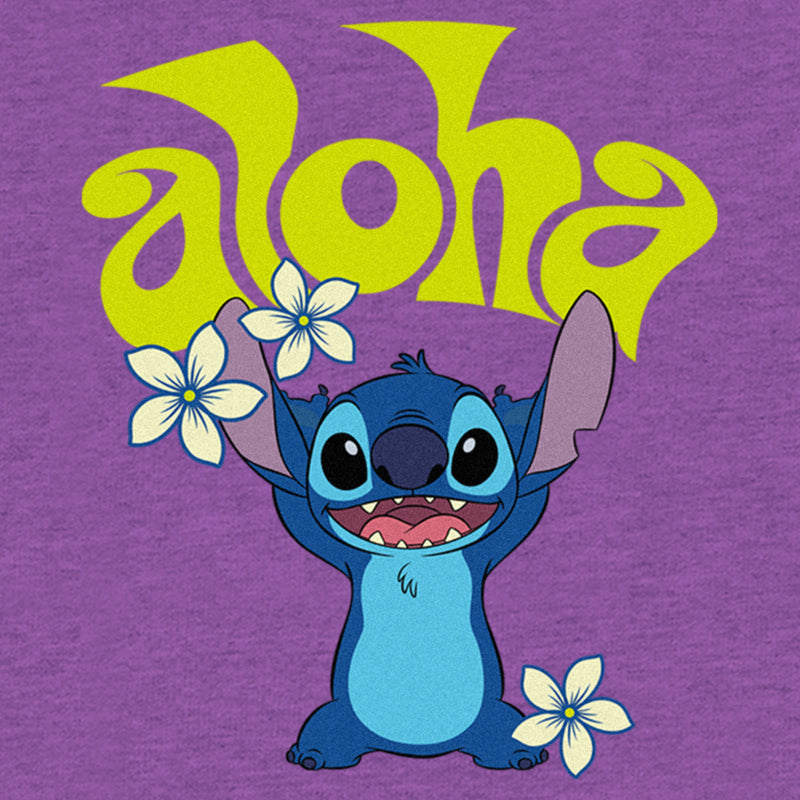 Girl's Lilo & Stitch Aloha Wavy Text T-Shirt