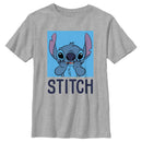 Boy's Lilo & Stitch Blue Square Portrait Stitch T-Shirt