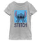 Girl's Lilo & Stitch Blue Square Portrait Stitch T-Shirt