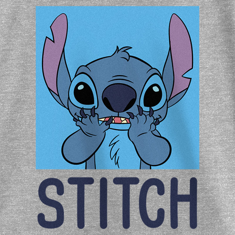 Girl's Lilo & Stitch Blue Square Portrait Stitch T-Shirt