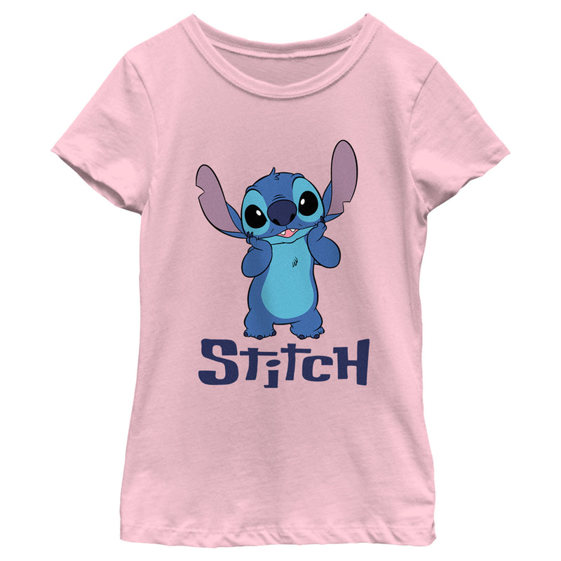 Girl's Lilo & Stitch Cute Portrait Stitch T-Shirt