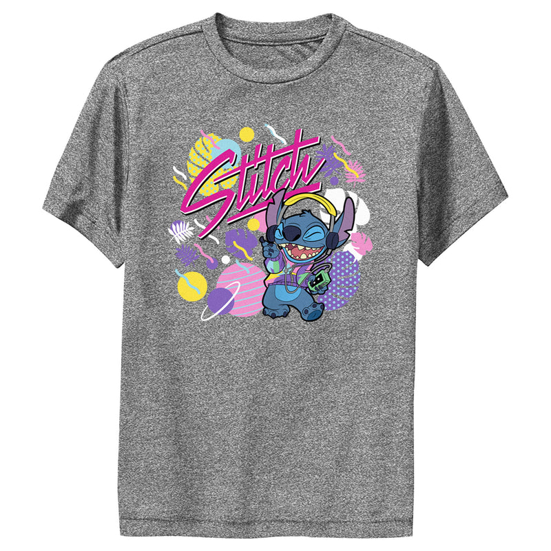 Boy's Lilo & Stitch Colorful Retro Stitch Performance Tee