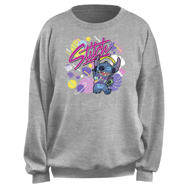 Junior's Lilo & Stitch Colorful 90s Retro Stitch Sweatshirt
