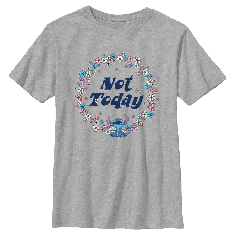 Boy's Lilo & Stitch Not Today Floral Circle T-Shirt