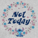 Junior's Lilo & Stitch Not Today Floral Circle T-Shirt