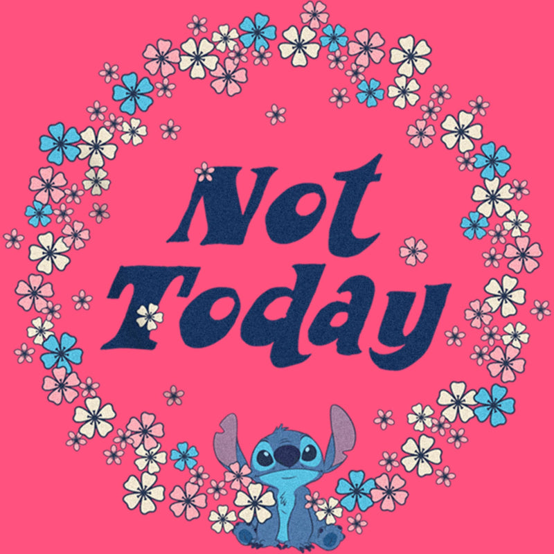 Boy's Lilo & Stitch Not Today Floral Circle Pull Over Hoodie