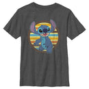 Boy's Lilo & Stitch Retro Striped Circle Stitch T-Shirt