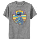 Boy's Lilo & Stitch Retro Striped Circle Stitch Performance Tee