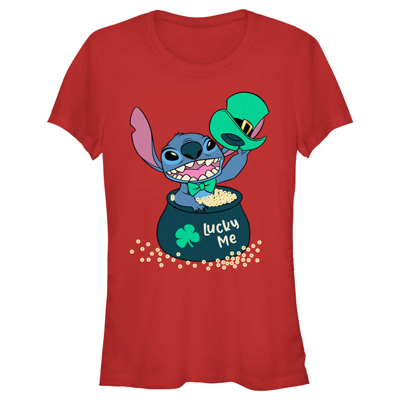 Junior's Lilo & Stitch Lucky Me Leprechaun Stitch T-Shirt