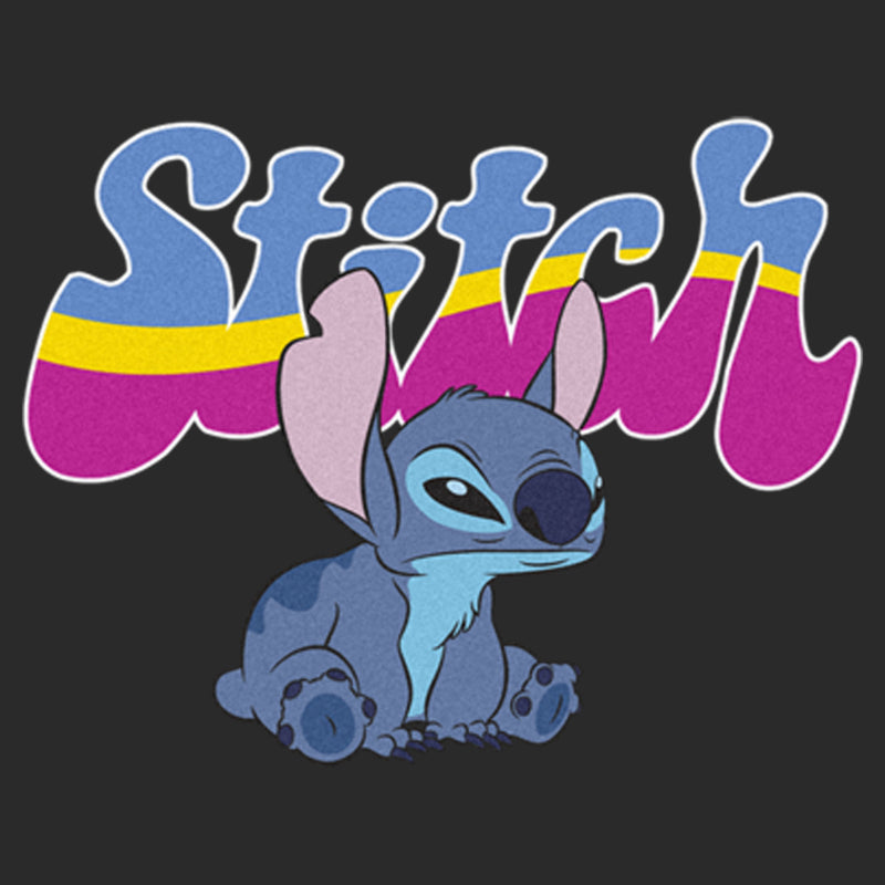 Junior's Lilo & Stitch Groovy Squinting Stitch Sweatshirt