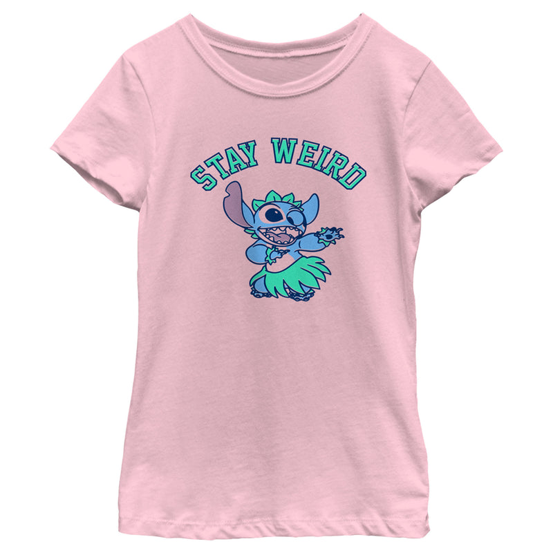 Girl's Lilo & Stitch Stay Weird Hula Dance T-Shirt