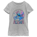 Girl's Lilo & Stitch Pink and Blue Aloha T-Shirt