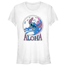Junior's Lilo & Stitch Pink and Blue Aloha T-Shirt