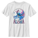 Boy's Lilo & Stitch Pink and Blue Aloha T-Shirt