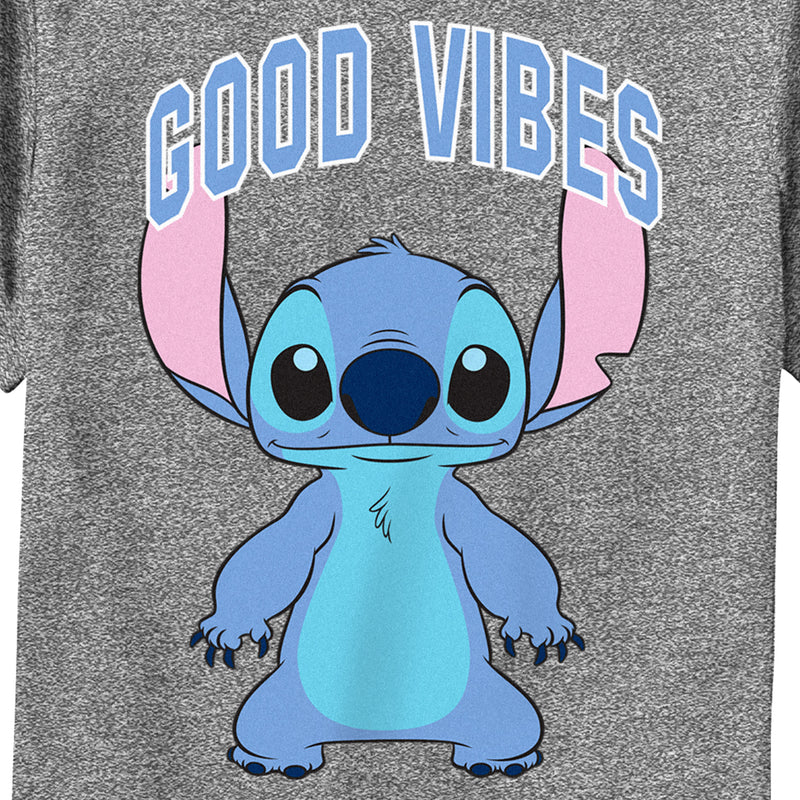 Boy's Lilo & Stitch Good Vibes Collegiate Stitch Performance Tee