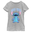 Girl's Lilo & Stitch Good Vibes Collegiate Stitch T-Shirt