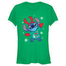 Junior's Lilo & Stitch Christmas Outfit Stitch T-Shirt