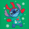 Junior's Lilo & Stitch Christmas Outfit Stitch T-Shirt