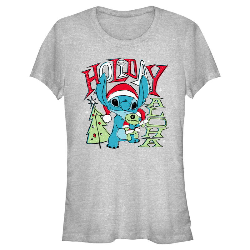 Junior's Lilo & Stitch Holiday Aloha Stitch T-Shirt