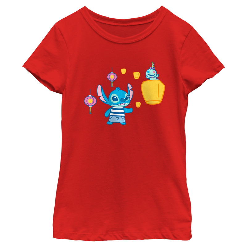 Girl's Lilo & Stitch Lantern Festival Scrump and Stitch T-Shirt