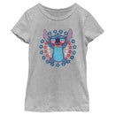 Girl's Lilo & Stitch Patriotic Hibiscus Circles T-Shirt