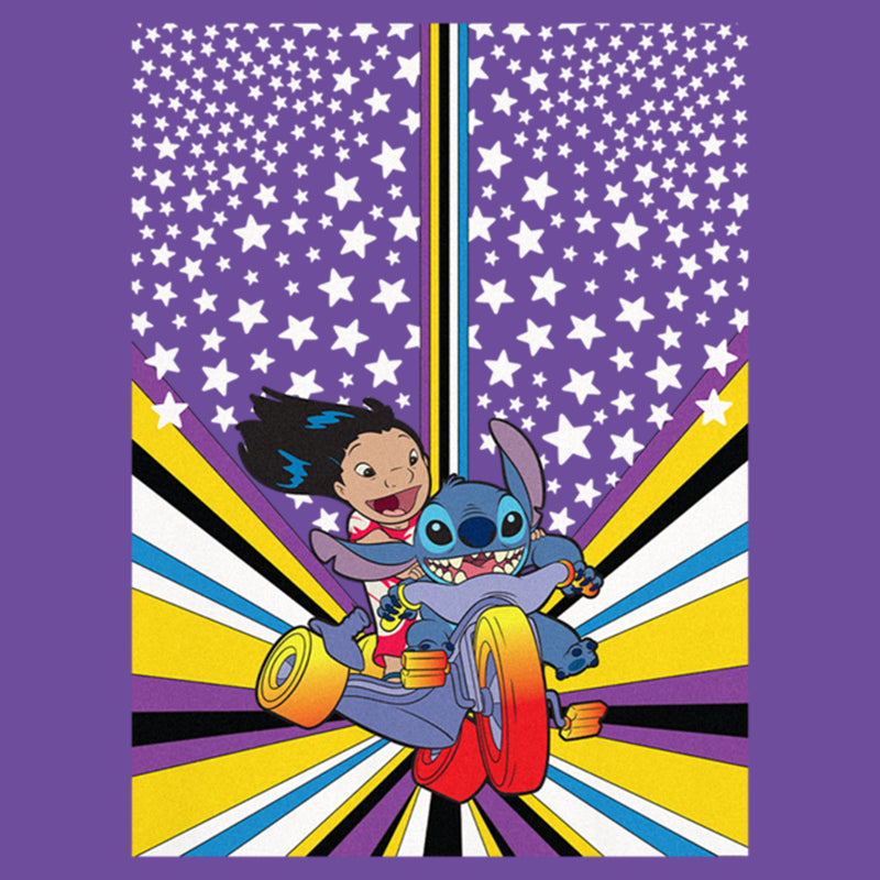 Junior's Lilo & Stitch Friends on Bike Poster T-Shirt