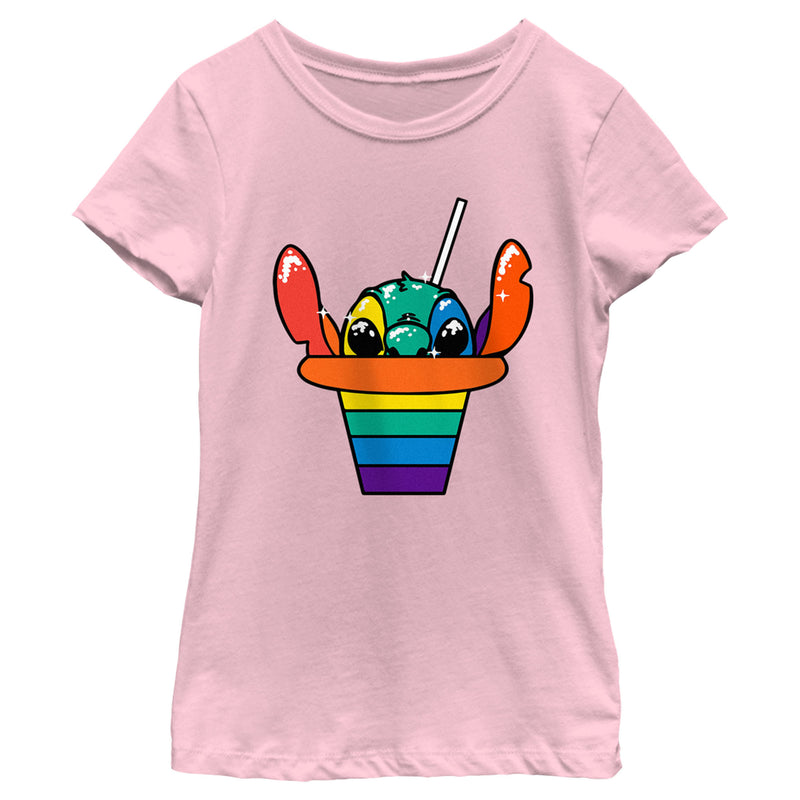 Girl's Lilo & Stitch Rainbow Shave Ice Stitch T-Shirt