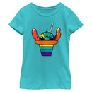 Girl's Lilo & Stitch Rainbow Shave Ice Stitch T-Shirt