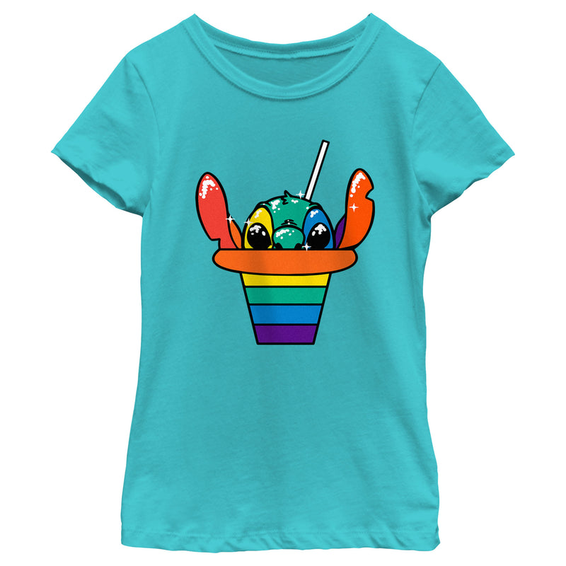 Girl's Lilo & Stitch Rainbow Shave Ice Stitch T-Shirt