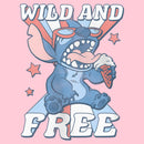 Girl's Lilo & Stitch Fourth of July Wild and Free T-Shirt