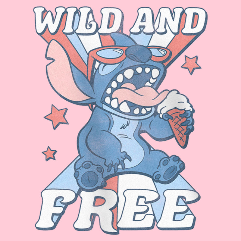 Girl's Lilo & Stitch Fourth of July Wild and Free T-Shirt