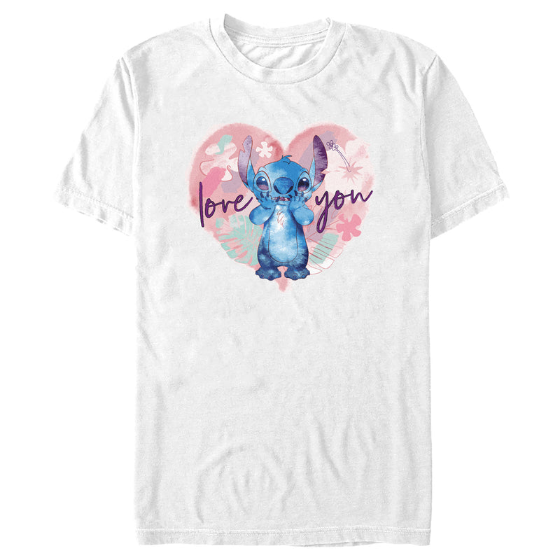 Men's Lilo & Stitch Love You Watercolor T-Shirt