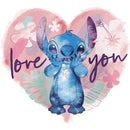 Girl's Lilo & Stitch Love you Watercolor T-Shirt