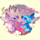 Men's Lilo & Stitch Be My Valentine Watercolor Couple T-Shirt