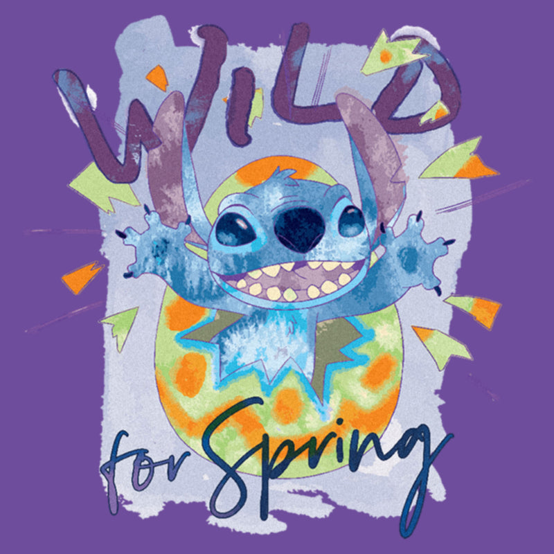 Junior's Lilo & Stitch Easter Stitch Wild for Spring Egg T-Shirt
